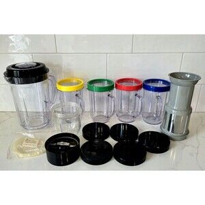 Magic Bullet Parts lot Blender Cups rings lids gaskets juicer flat blade MB1001